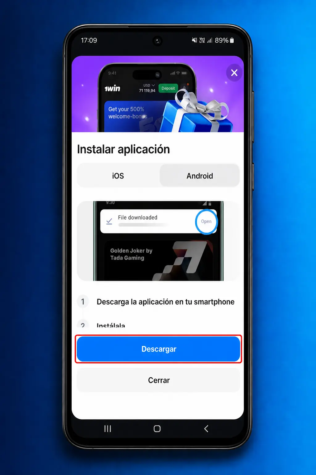 Cómo Descargar e Instalar la App 1win para Android (APK)